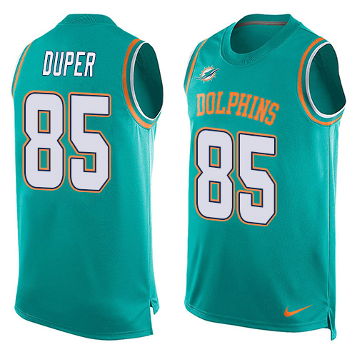 Men's Limited Mark Duper Nike Jersey Aqua Green - #85 Player Name & Number Tank Top NFL Miami Dolphins